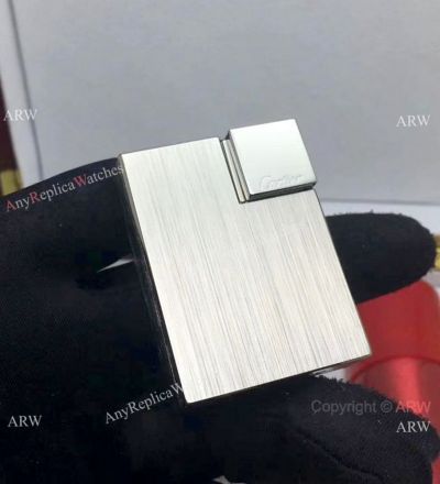 Wholesale Fake Cartier Lighter Silver Brushed Lighter